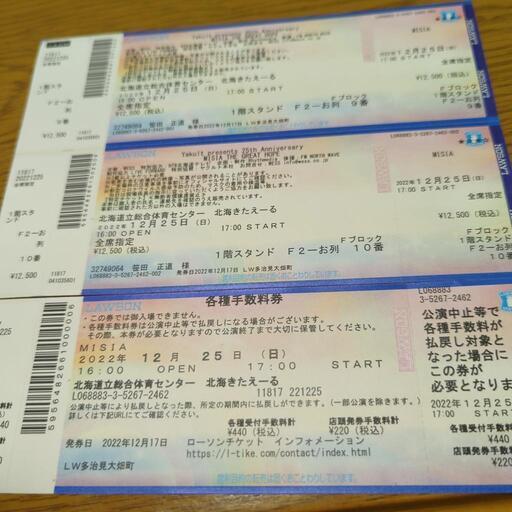 12月25日MISIA 25周年アニバーサリーペアーチケット（MISIAの
