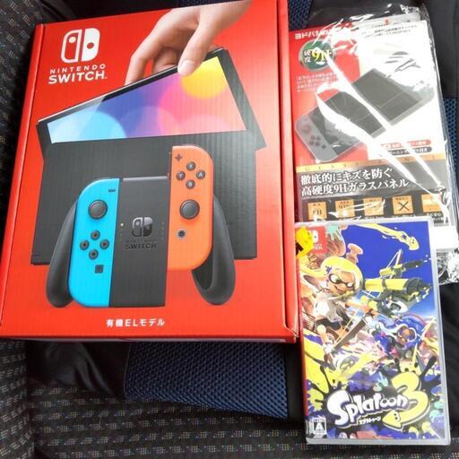 新品未開封品 Nintendo Switch有機EL スプラトゥーン3  液晶保護ガラスパネル
