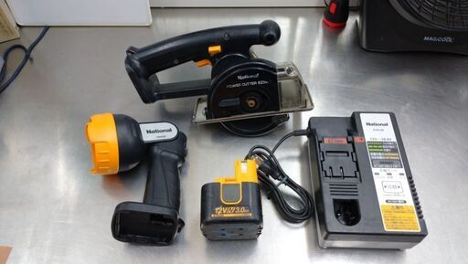 National(ナショナル) 電動工具３点セット 充電器、丸のこ、作業灯 中古品