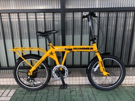 折りたたみ自転車HUMMER(ハマー)6段。ファットタイヤ、安定感抜群✨