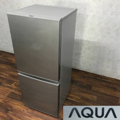 ◆pa2/87 AQUA ノンフロン冷凍冷蔵庫 AQR-13M (S) 2021年製 126L 2ドア 家電 アクア 冷蔵庫 中古 　