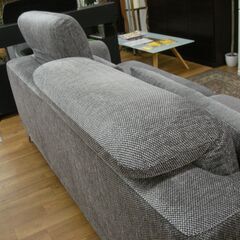 R088 高級 AMONIA Anteシリーズ、布製2Pソファ、オットマン付、幅200cm 