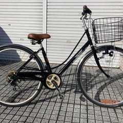 【ネット決済・配送可】【27インチ自転車】6段変速付　チェーン、...
