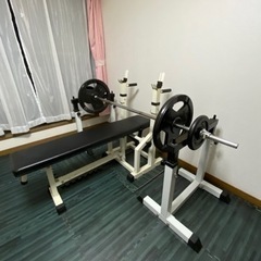 お譲り先決定しました)ベンチプレスセット
