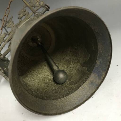 インテリアの呼び鈴 FI14/4 アンティーク ドアチャイム ドアベル 真鍮製 壁掛け 鐘