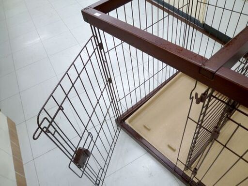 ペットケージ ペットサークル 幅124.5㎝ こげ茶 飼育ケージ 扉付き ダークブラウン 苫小牧西店 ペットケージ ペットサークル 幅124.5㎝ こげ茶 飼育ケージ 扉付き