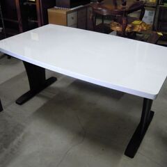 ニトリ 幅150cm ダイニングセット ボールキャスター付き椅子 4脚セット ホワイト×ダークブラウン  札幌市東区 新道東店