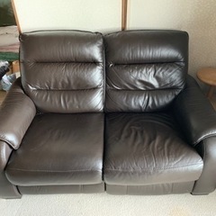 ソファ　ダークブラウン　合皮