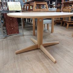 【愛品倶楽部柏店】　飛騨産業／キツツキ　侭シリーズ　円卓ダイニング５点セット　ブナ材