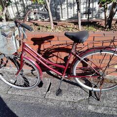 値下げ(chariyoshy)26インチ　自転車　赤色