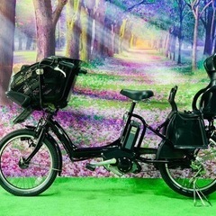 ❷ 4651子供乗せ電動自転車ヤマハ3人乗り新品20インチ良好バ...