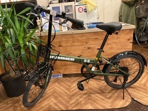 HUMMER 折りたたみ自転車 20インチ 中古 前カゴ付き
