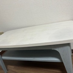 ホワイト×ペールブルー　ローテーブル