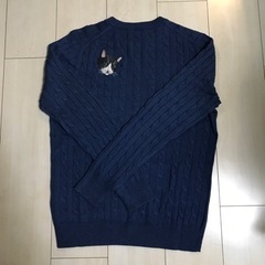 猫刺しゅう　メンズUNIQLOカシミヤ入りセーターM