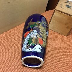 お値下げ【花器 花瓶】明陶苑 孔雀 壺 未使用品 共箱化粧箱付 ...