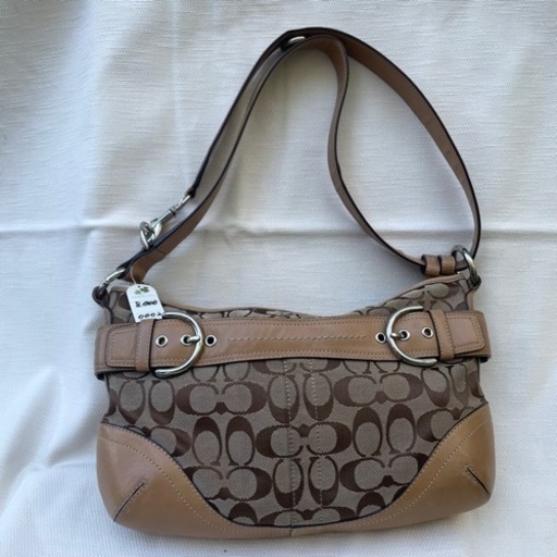 【美品】0002 COACH コーチ ベージュ系 2WAY 肩掛け ななめ掛け ショルダーバッグ