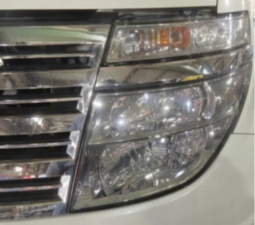 E51エルグランドライダー メッキガーニッシュ付き左ヘッドライト 曇り