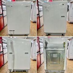 地域限定送料無料　美品【 SHARP 】シャープ 洗濯10.0㎏ 全自動洗濯機 穴なしサイクロン洗浄で汚れすっきり ガンコな汚れも「洗い技コース」 ES-GV10C　