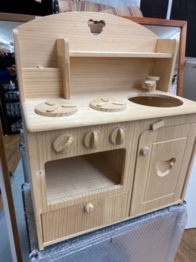 R505木製 キッチン 木のおもちゃ おしゃれおままごと 3歳 4歳 5歳 女の子 Used 欠品有