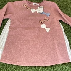 【新品未使用】女の子　くすみピンク　服　130