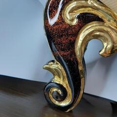 新品　沓澤の朱色の前机　経机　本物の金箔付き　廃業のため