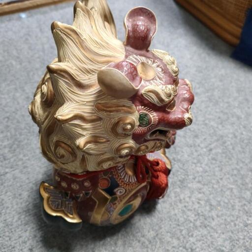 魔除け唐獅子 本九谷焼き置物