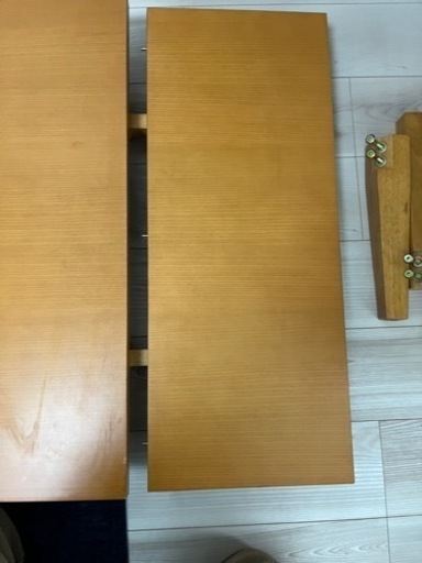 木製ローテーブル　両側拡張可能