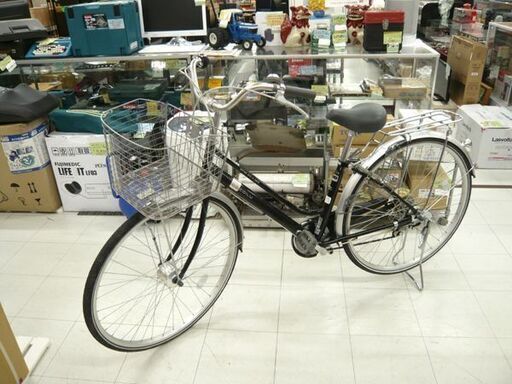 自転車 27インチ 6段変速 ママチャリ ブラック 黒色 COCO ILU Shines