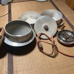 昭和レトロ　餅米　蒸し器　羽釜　セット　餅つき　コンロ