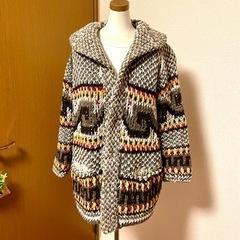 メキシコで買った毛糸のコート　ハンドメイド　レア　希少