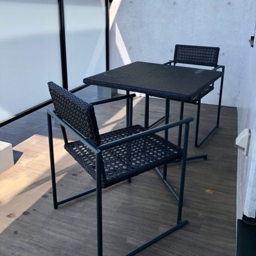 ベランダ ダイニングテーブル チェア デザイナーズ Outdoor Living Simple - Modern Dining Table  chair 3点セット