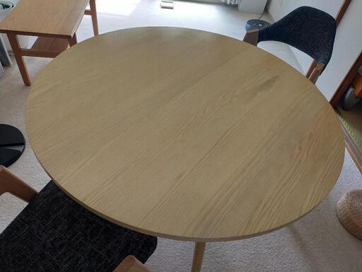 ダイニングテーブルチェア三点セット2人がけ4人用ベージュ北欧天然木IKEA - 家具