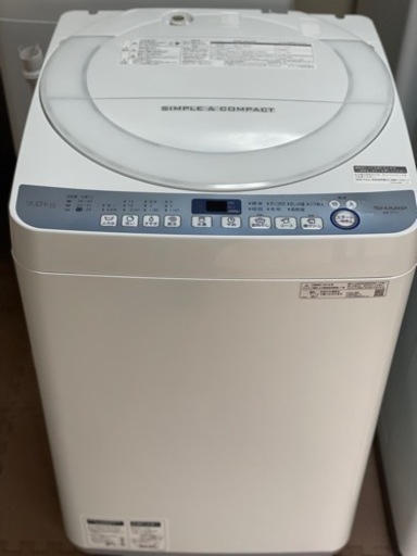 送料・設置込み　洗濯機　7kg SHARP 2019年