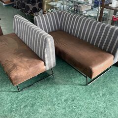 カウチソファー 2P リビングソファー ストライプ柄  札幌 東区