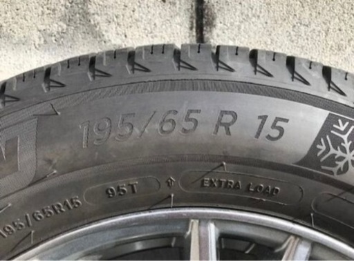 【美品】195/65R15 スタッドレスタイヤ　4本セット　ホイール付　pcd100 2017年製　バリ山