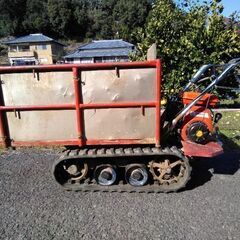 運搬車　チクスイ　手動ダンプ！　実働！！　キャタピラ良い状態！ハンドル少々歪みあり。