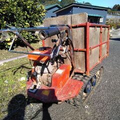 運搬車　チクスイ　手動ダンプ！　実働！！　キャタピラ良い状態！ハンドル少々歪みあり。 運搬車 チクスイ 手動ダンプ！ 実働！！ キャタピラ良い状態！ハンドル