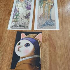 choo choo catのポストカードと ミュシャのリトグラフ