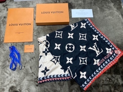 ルイヴィトン LOUIS VUITTON バイカラー·ショール・マフラー・ストール  LVクラフティ 品番M76487 美品　定価11万　正規品