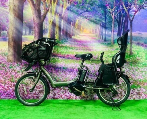 ❹ 4611子供乗せ電動自転車ヤマハ3人乗り新品20インチ良好バッテリー
