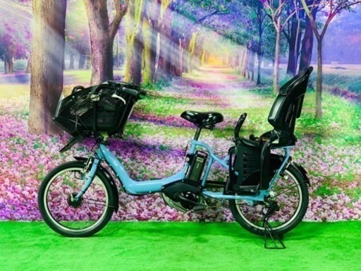 ❹ 4612子供乗せ電動自転車ヤマハ3人乗り新品20インチ良好バッテリー