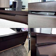 FURNITURE DOMEファニチャードーム　フレーム付きダブルベッド　1400×2085×780　ライト付き　住まい