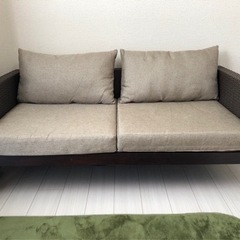 【ネット決済】2人掛けソファー　高級感漂うアジアン家具