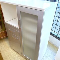 ニトリ キッチンカウンター ハイタイプ Nバンダ 幅80cm 白 ホワイト 鏡面★買取帝国 朝霞店