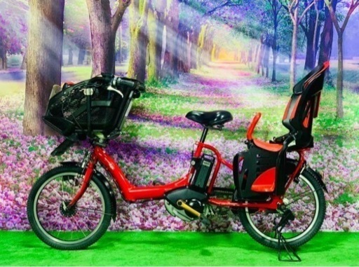 ❹ 4622子供乗せ電動自転車ヤマハ3人乗り新品20インチ良好バッテリー
