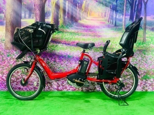 ❹ 4624子供乗せ電動自転車ヤマハ3人乗り新品20インチ良好バッテリー