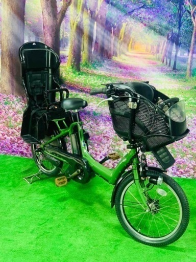 ❹ 4609子供乗せ電動自転車ヤマハ3人乗り新品20インチ良好バッテリー
