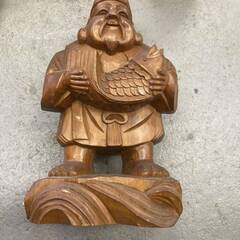 詳細不明 七福神 恵比寿様 仏教美術 木彫り 木彫 骨董