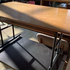 配達可【木製テーブルベンチ】クリーニング済み【管理番号10610】