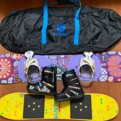 レディースのスノーボード×２・ビンディング・ブーツの４点セットです。